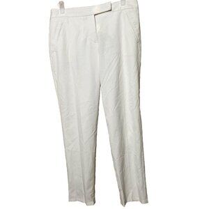 Trina Turk Womens Flat Front Pockets Straight Leg Dress Pants White Size 6 Ankle